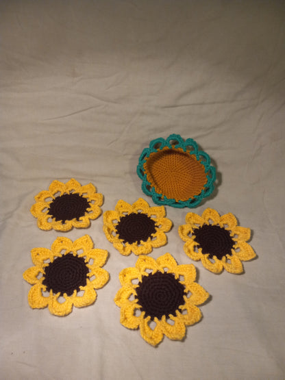 flower coasters with holder